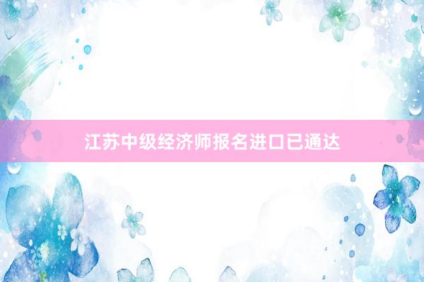 江苏中级经济师报名进口已通达